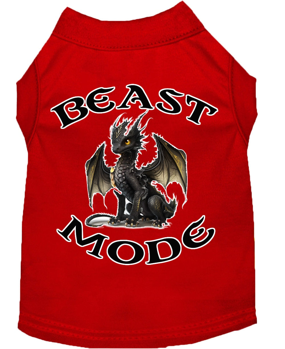 Pet Dog & Cat Shirt Screen Printed, "Beast Mode Dragon"