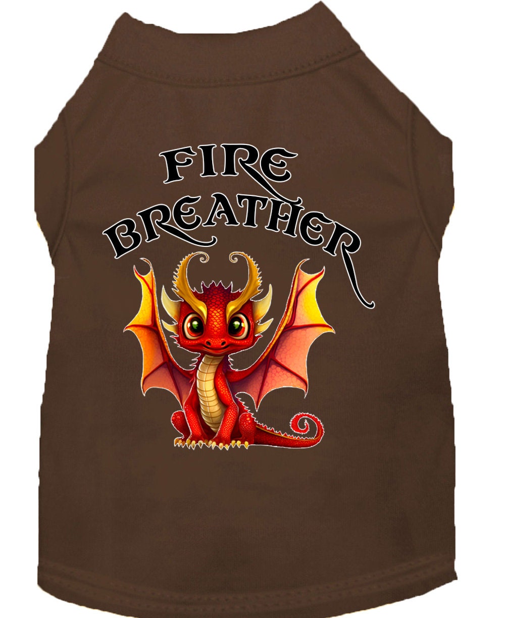 Pet Dog & Cat Shirt Screen Printed, "Fire Breather Dragon"