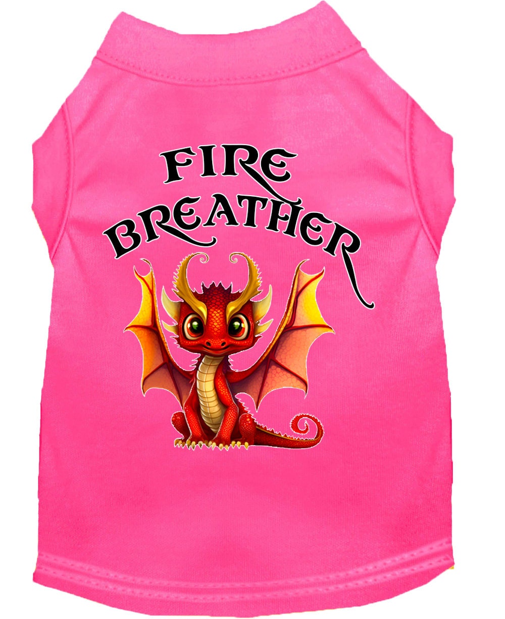 Pet Dog & Cat Shirt Screen Printed, "Fire Breather Dragon"