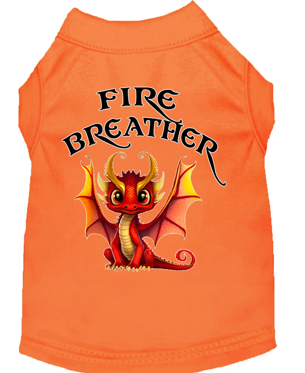 Pet Dog & Cat Shirt Screen Printed, "Fire Breather Dragon"