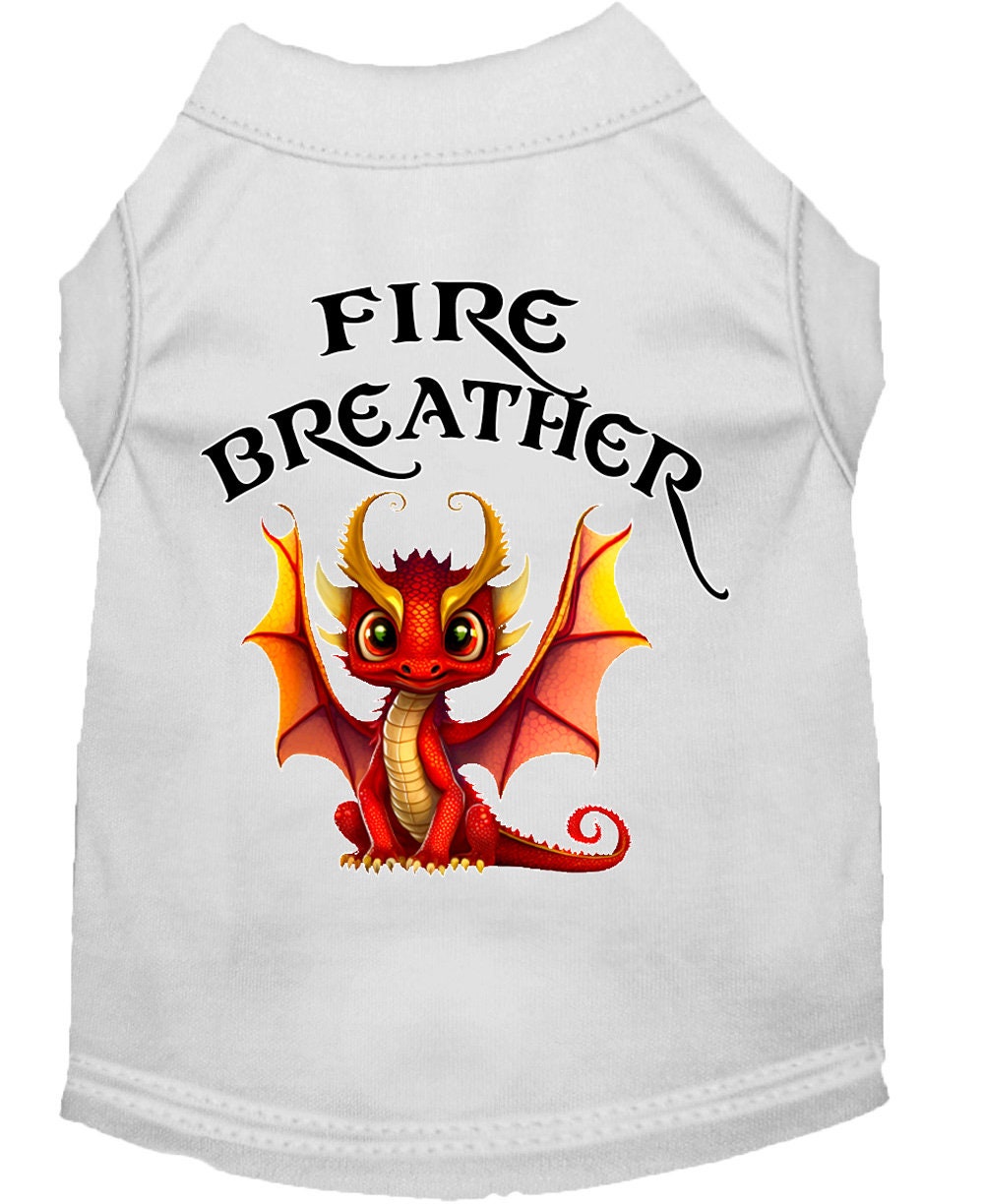 Pet Dog & Cat Shirt Screen Printed, "Fire Breather Dragon"