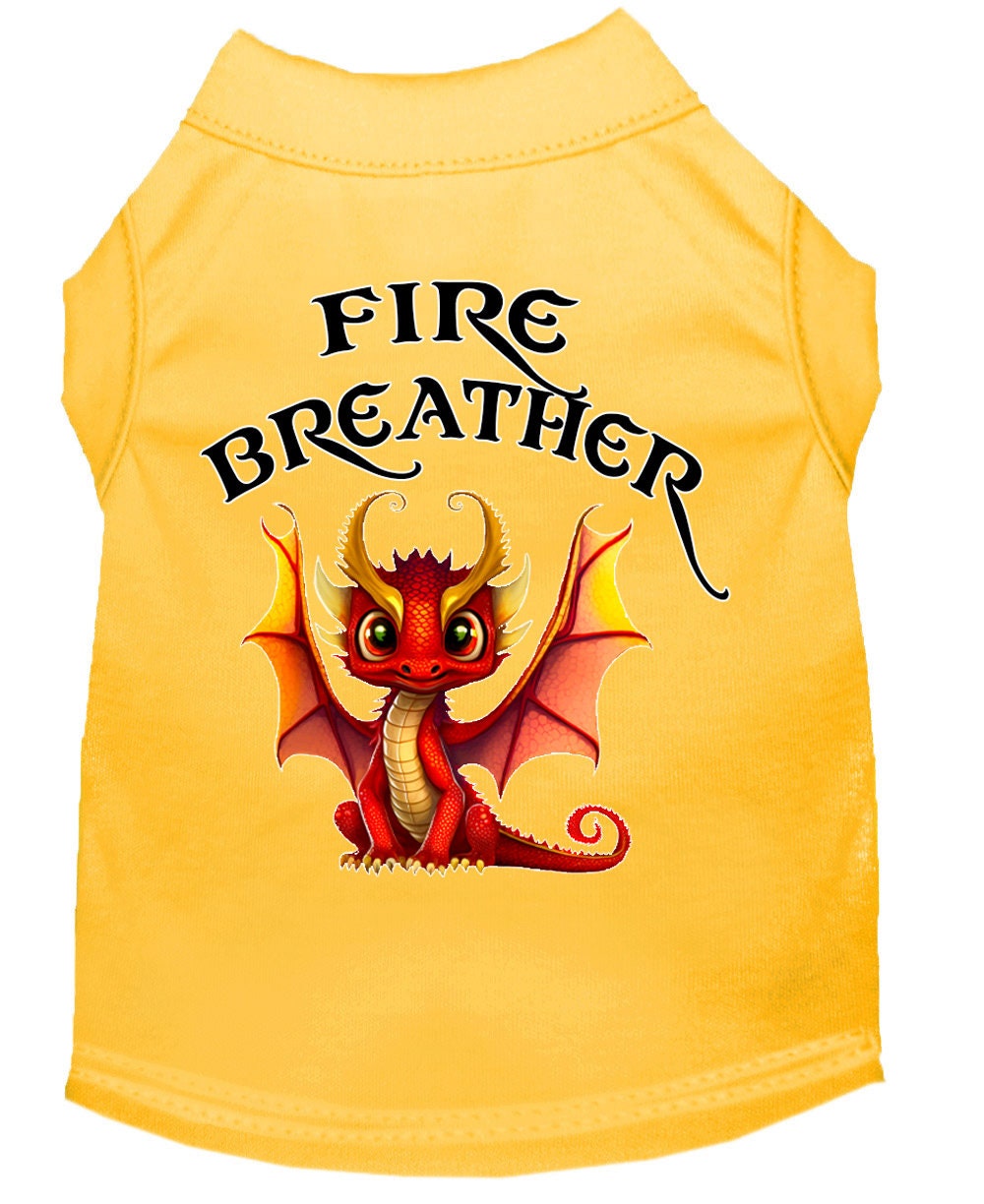 Pet Dog & Cat Shirt Screen Printed, "Fire Breather Dragon"