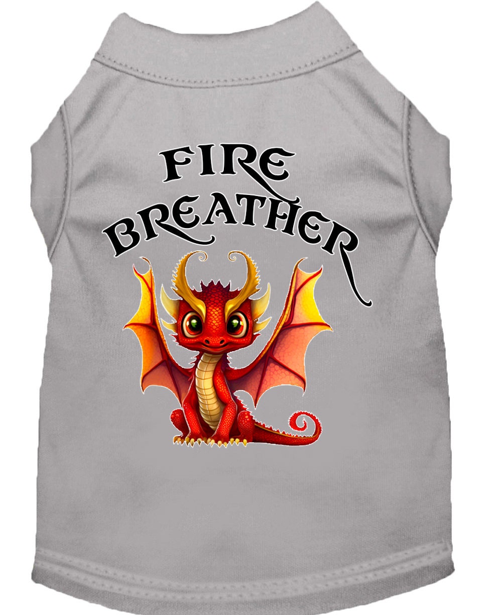 Pet Dog & Cat Shirt Screen Printed, "Fire Breather Dragon"