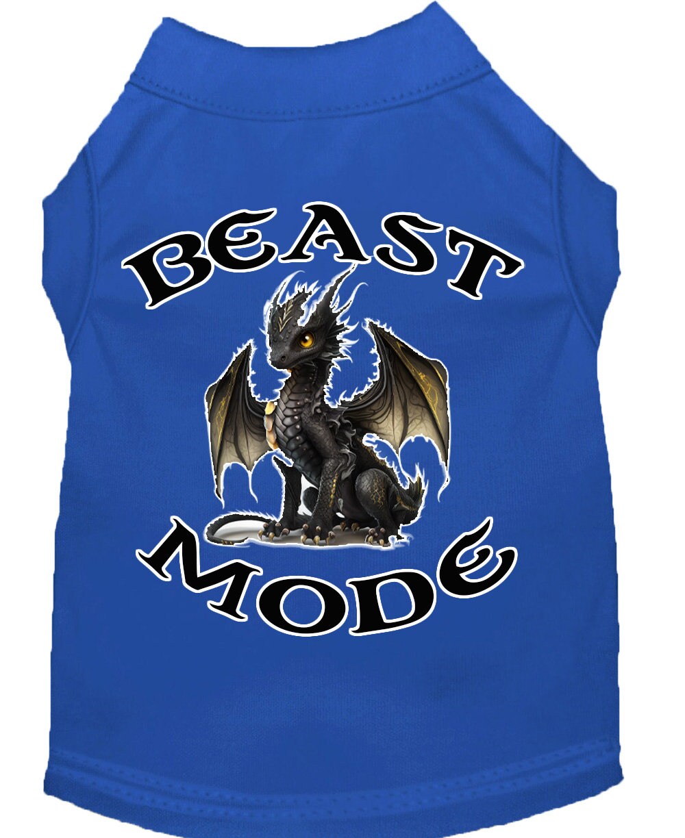 Pet Dog & Cat Shirt Screen Printed, "Beast Mode Dragon"