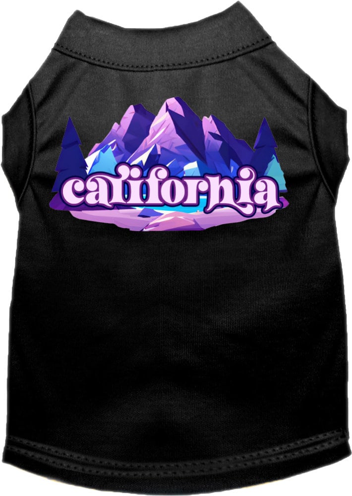 Pet Dog & Cat Screen Printed Shirt, "California Alpine Pawscape"