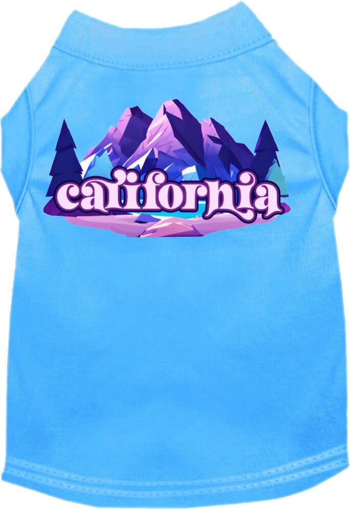 Pet Dog & Cat Screen Printed Shirt, "California Alpine Pawscape"