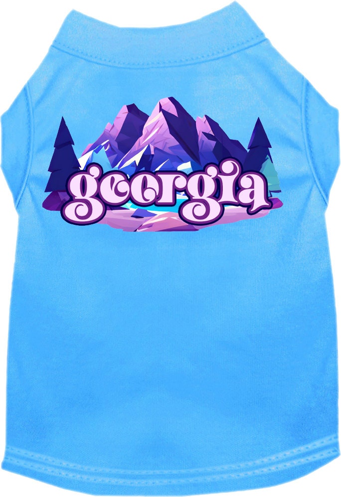 Pet Dog & Cat Screen Printed Shirt, "Georgia Alpine Pawscape"