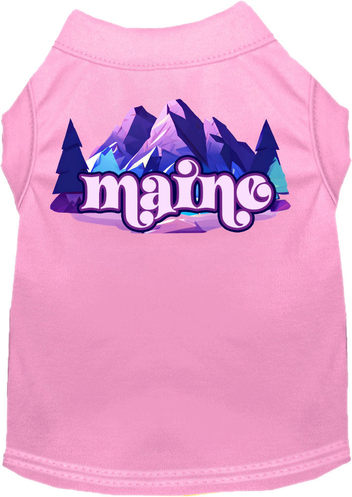 Pet Dog & Cat Screen Printed Shirt, "Maine Alpine Pawscape"