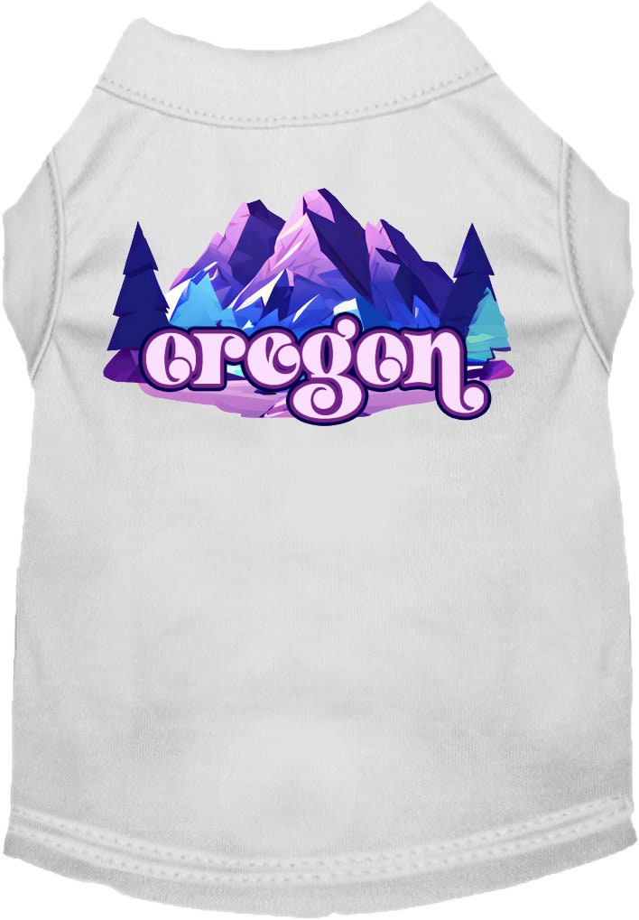 Pet Dog & Cat Screen Printed Shirt, "Oregon Alpine Pawscape"