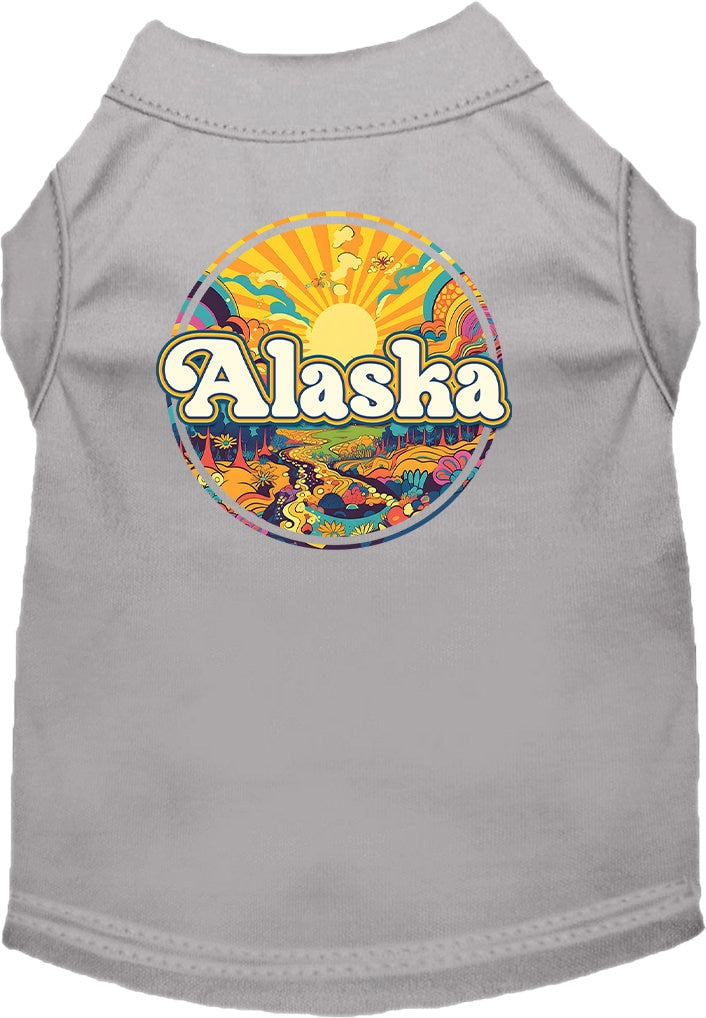 Pet Dog & Cat Screen Printed Shirt, "Alaska Trippy Peaks"