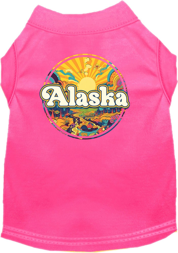 Pet Dog & Cat Screen Printed Shirt, "Alaska Trippy Peaks"