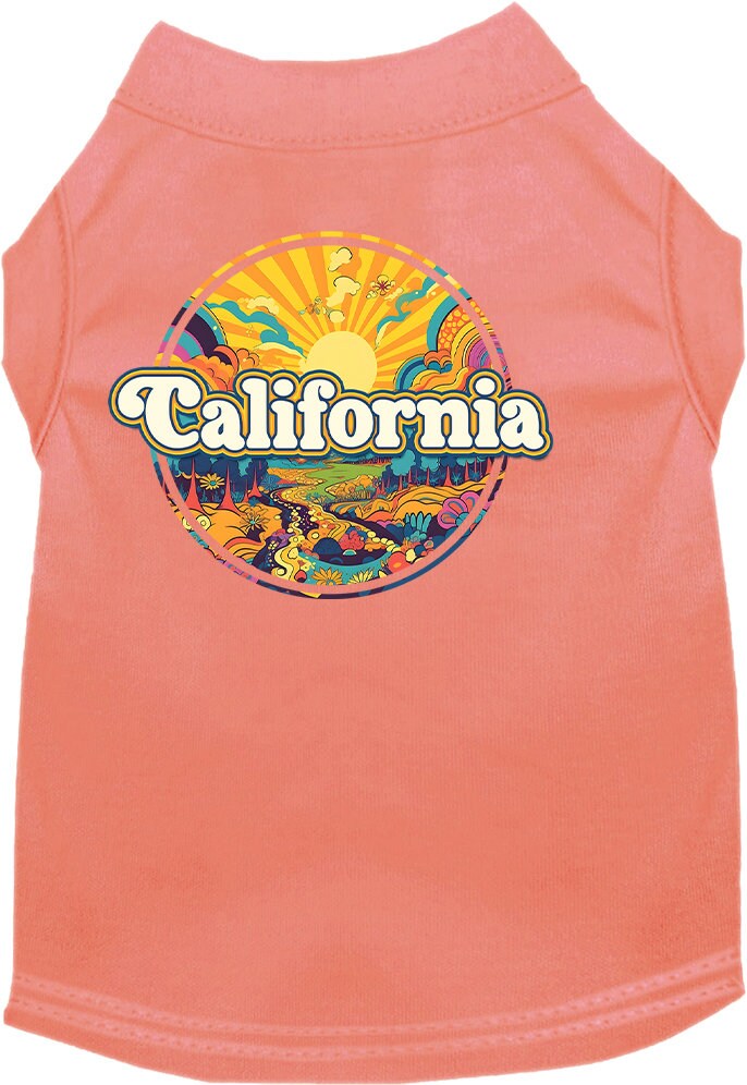 Pet Dog & Cat Screen Printed Shirt, "California Trippy Peaks"