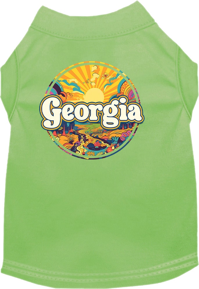 Pet Dog & Cat Screen Printed Shirt, "Georgia Trippy Peaks"