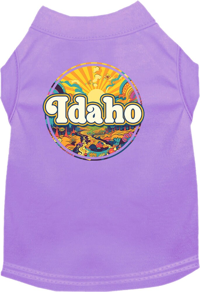 Pet Dog & Cat Screen Printed Shirt, "Idaho Trippy Peaks"