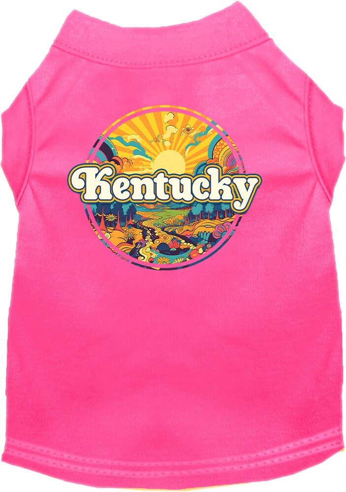 Pet Dog & Cat Screen Printed Shirt, "Kentucky Trippy Peaks"