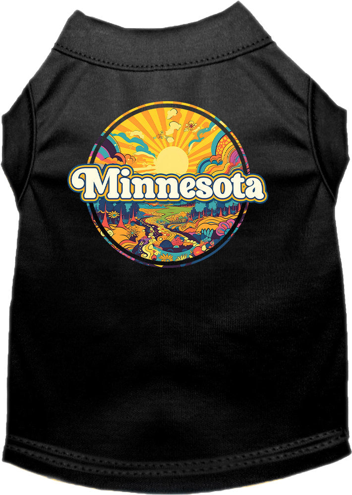 Pet Dog & Cat Screen Printed Shirt, "Minnesota Trippy Peaks"