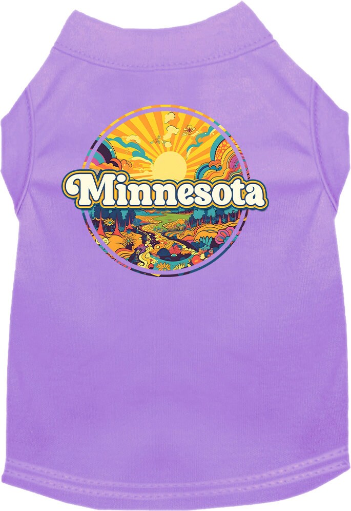 Pet Dog & Cat Screen Printed Shirt, "Minnesota Trippy Peaks"