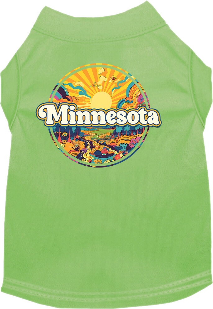 Pet Dog & Cat Screen Printed Shirt, "Minnesota Trippy Peaks"