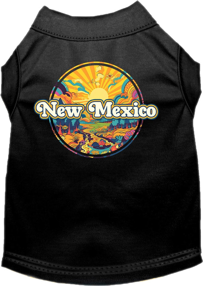 Pet Dog & Cat Screen Printed Shirt, "New Mexico Trippy Peaks"