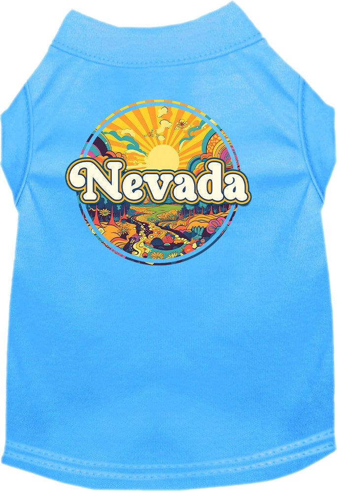 Pet Dog & Cat Screen Printed Shirt, "Nevada Trippy Peaks"