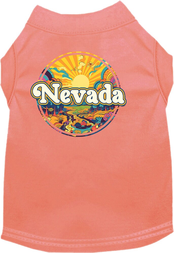 Pet Dog & Cat Screen Printed Shirt, "Nevada Trippy Peaks"