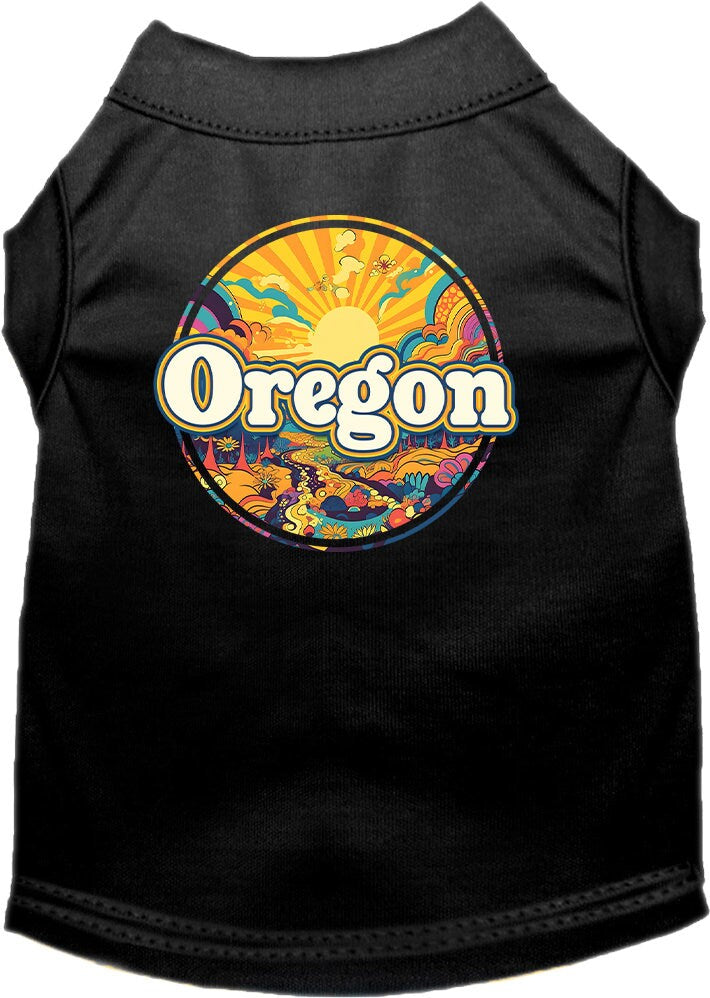 Pet Dog & Cat Screen Printed Shirt, "Oregon Trippy Peaks"