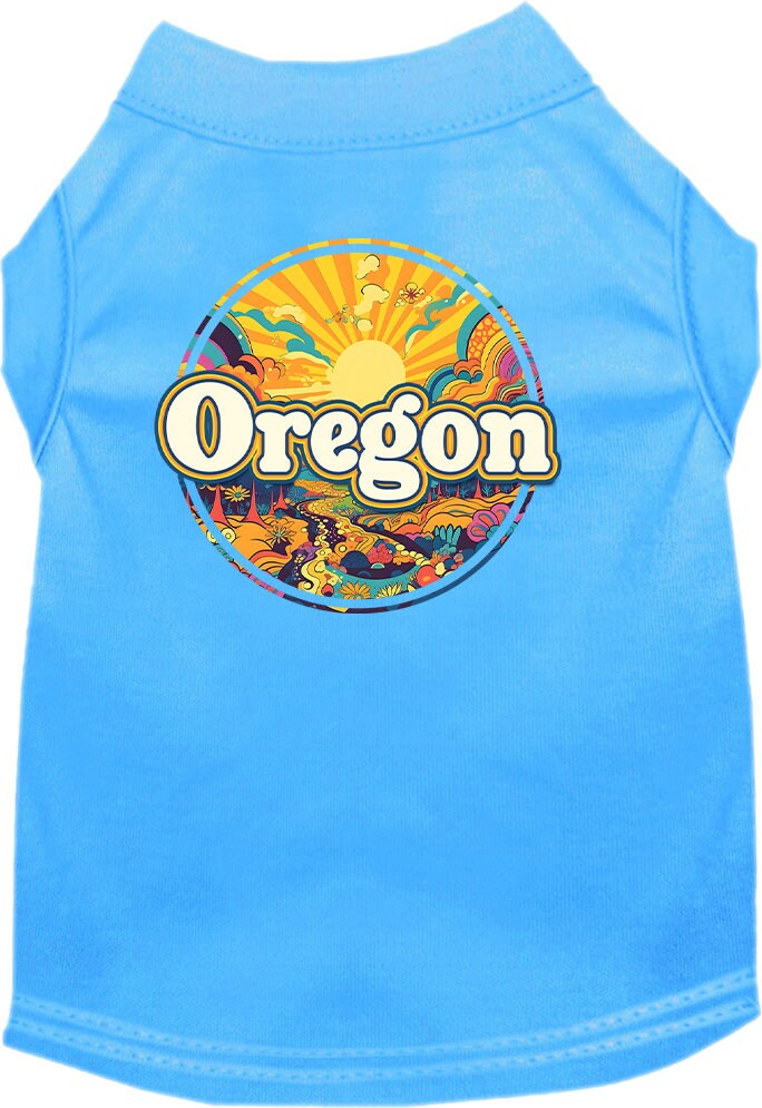 Pet Dog & Cat Screen Printed Shirt, "Oregon Trippy Peaks"