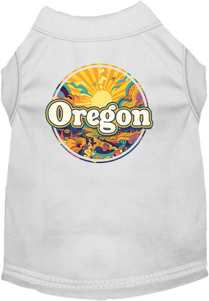 Pet Dog & Cat Screen Printed Shirt, "Oregon Trippy Peaks"