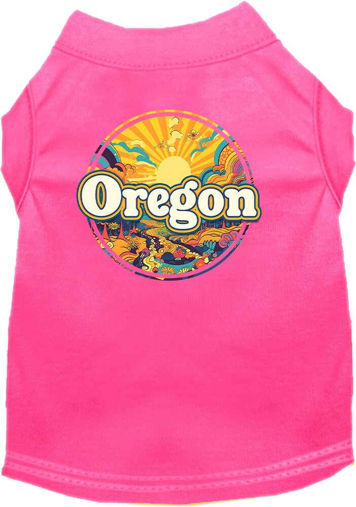 Pet Dog & Cat Screen Printed Shirt, "Oregon Trippy Peaks"