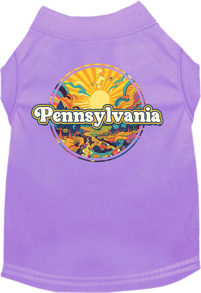 Pet Dog & Cat Screen Printed Shirt, "Pennsylvania Trippy Peaks"