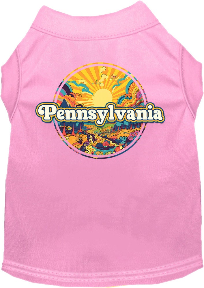 Pet Dog & Cat Screen Printed Shirt, "Pennsylvania Trippy Peaks"