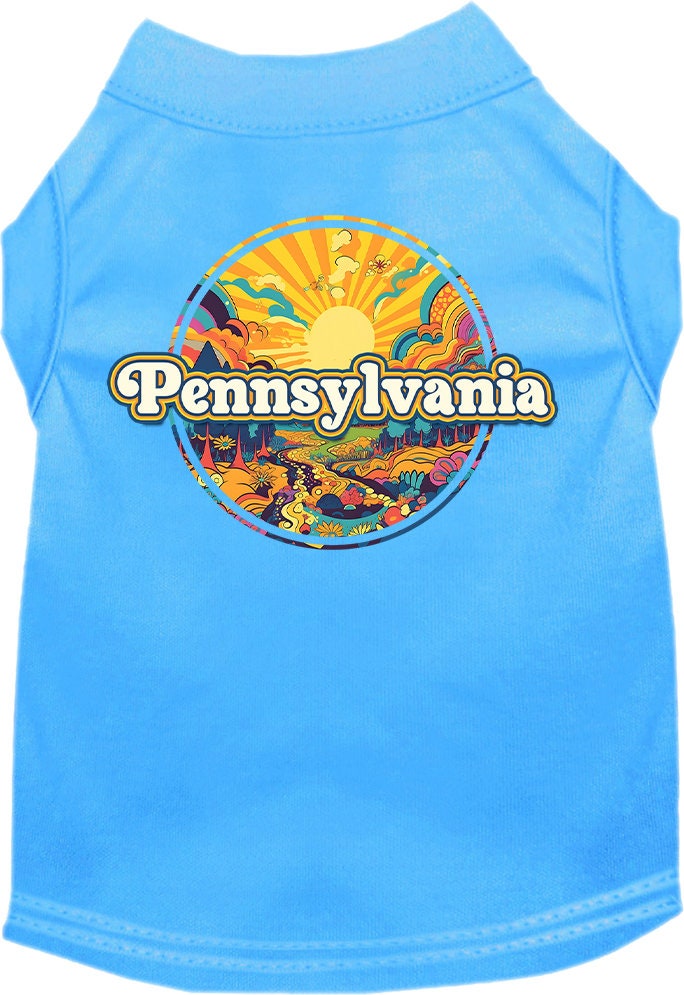 Pet Dog & Cat Screen Printed Shirt, "Pennsylvania Trippy Peaks"