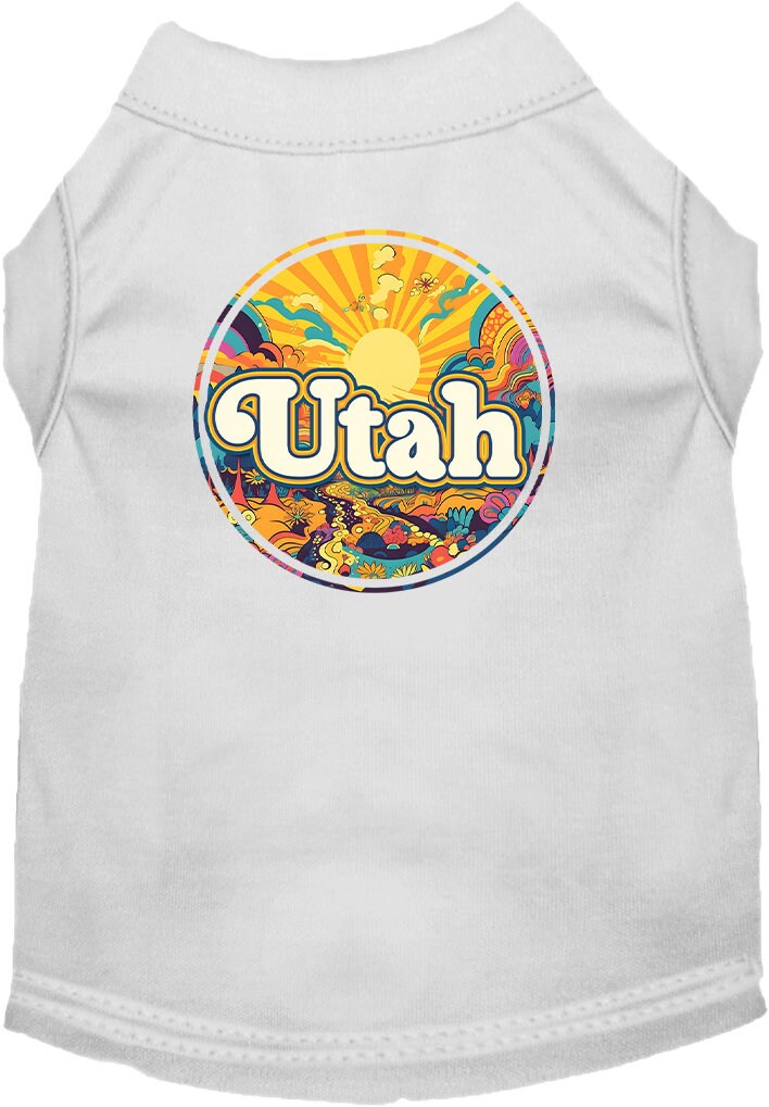 Pet Dog & Cat Screen Printed Shirt, "Utah Trippy Peaks"