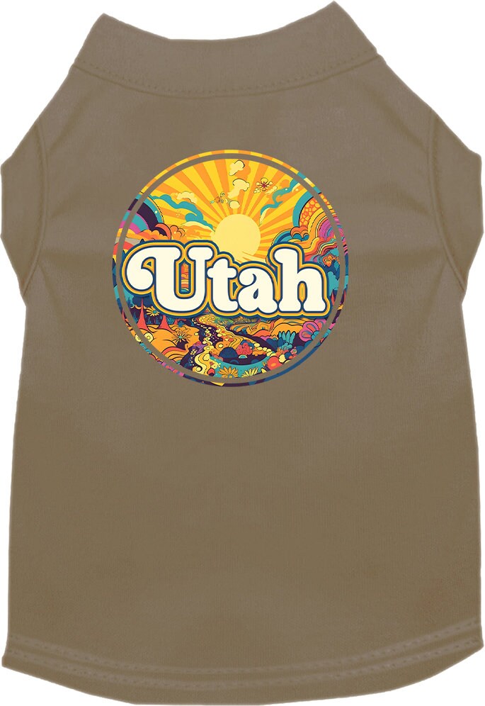 Pet Dog & Cat Screen Printed Shirt, "Utah Trippy Peaks"