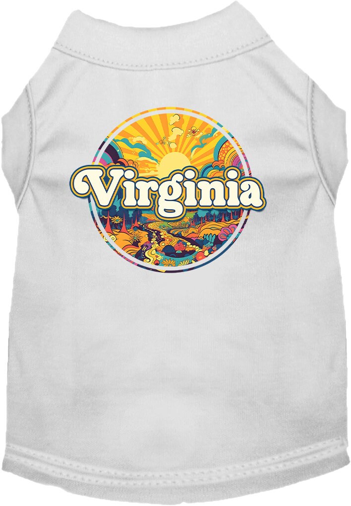 Pet Dog & Cat Screen Printed Shirt, "Virginia Trippy Peaks"