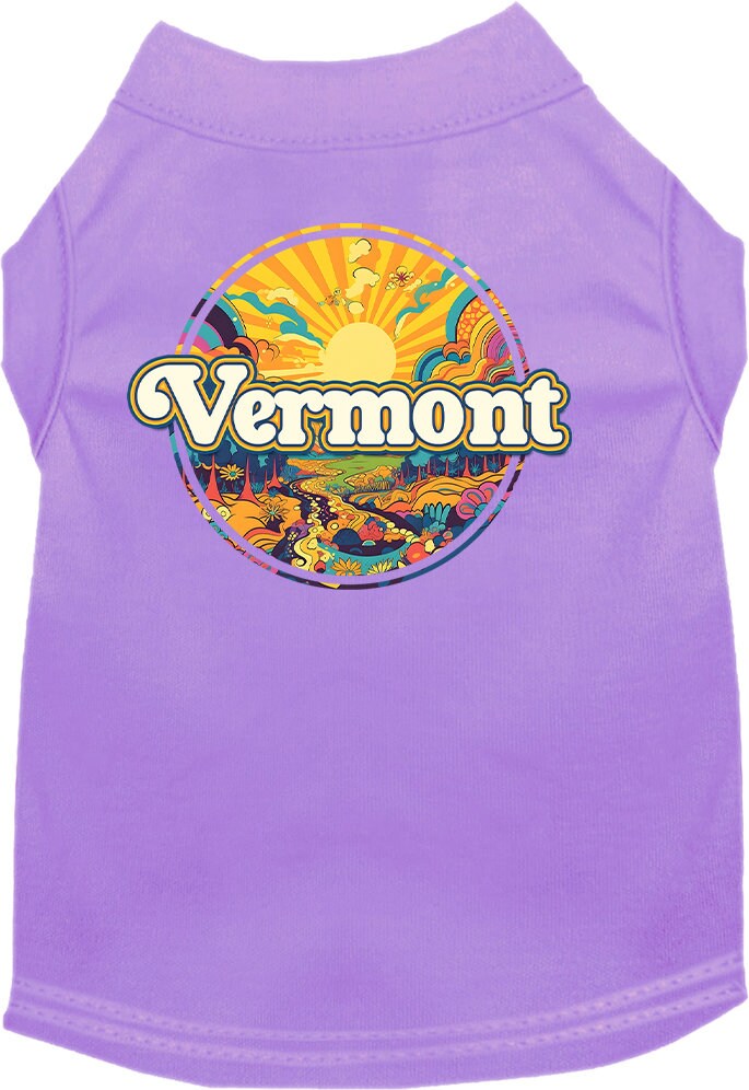 Pet Dog & Cat Screen Printed Shirt, "Vermont Trippy Peaks"