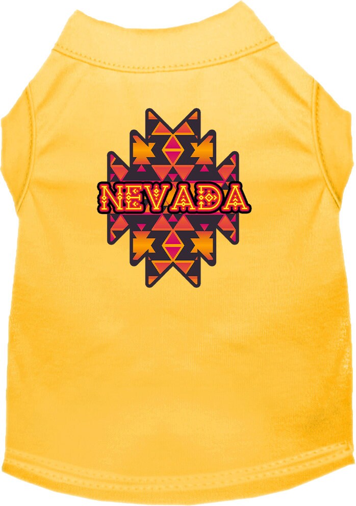 Pet Dog & Cat Screen Printed Shirt for Medium to Large Pets (Sizes 2XL-6XL), "Nevada Navajo Tribal"