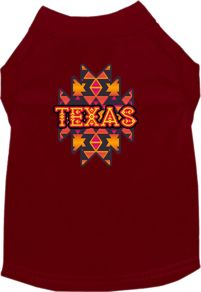 Pet Dog & Cat Screen Printed Shirt for Small to Medium Pets (Sizes XS-XL), "Texas Navajo Tribal"