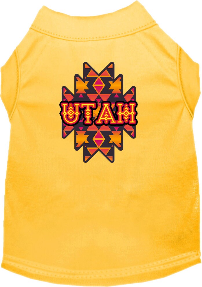 Pet Dog & Cat Screen Printed Shirt for Small to Medium Pets (Sizes XS-XL), "Utah Navajo Tribal"