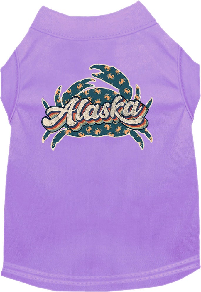 Pet Dog & Cat Screen Printed Shirt for Small to Medium Pets (Sizes XS-XL), "Alaska Retro Crabs"