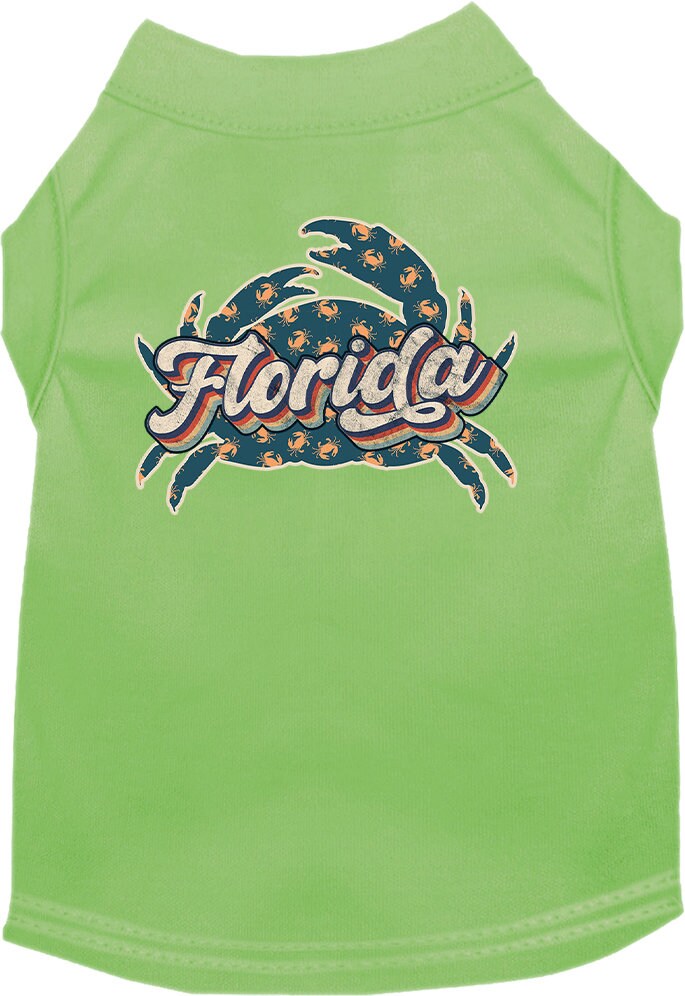 Pet Dog & Cat Screen Printed Shirt for Medium to Large Pets (Sizes 2XL-6XL), "Florida Retro Crabs"