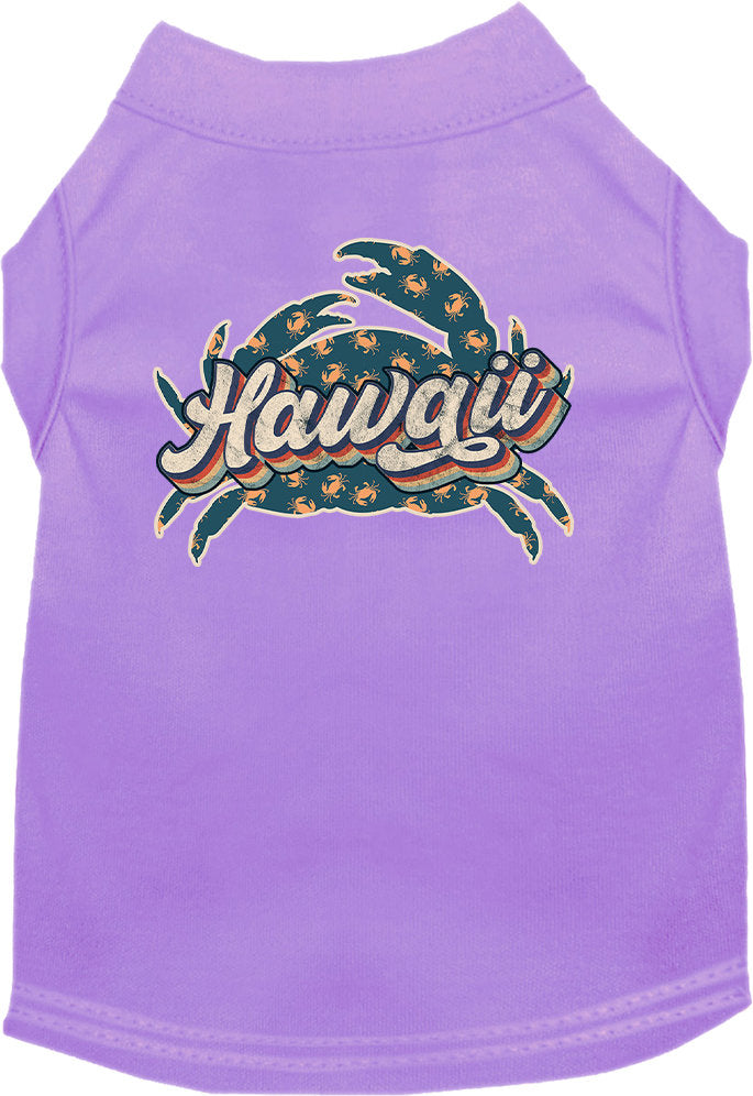 Pet Dog & Cat Screen Printed Shirt for Small to Medium Pets (Sizes XS-XL), "Hawaii Retro Crabs"