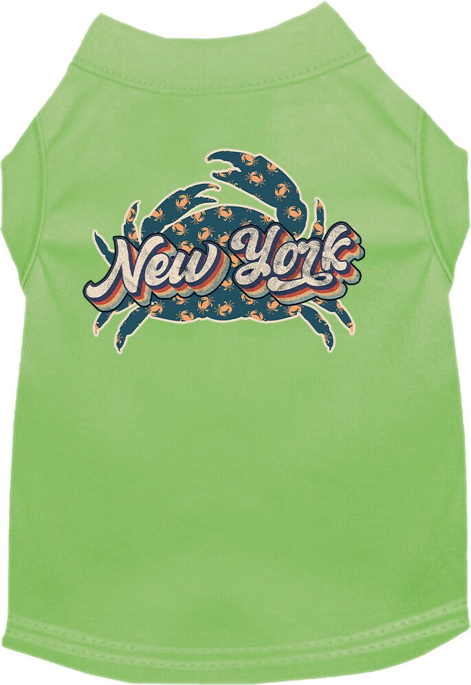 Pet Dog & Cat Screen Printed Shirt for Medium to Large Pets (Sizes 2XL-6XL), "New York Retro Crabs"