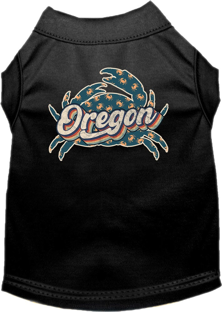 Pet Dog & Cat Screen Printed Shirt for Small to Medium Pets (Sizes XS-XL), "Oregon Retro Crabs"