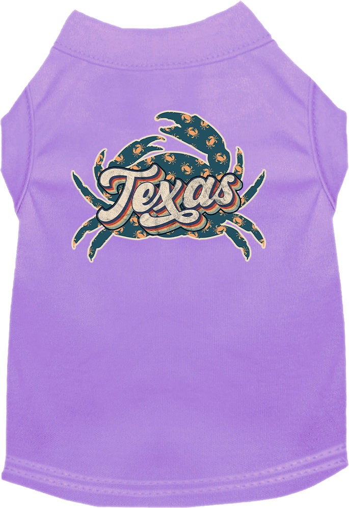 Pet Dog & Cat Screen Printed Shirt for Medium to Large Pets (Sizes 2XL-6XL), "Texas Retro Crabs"