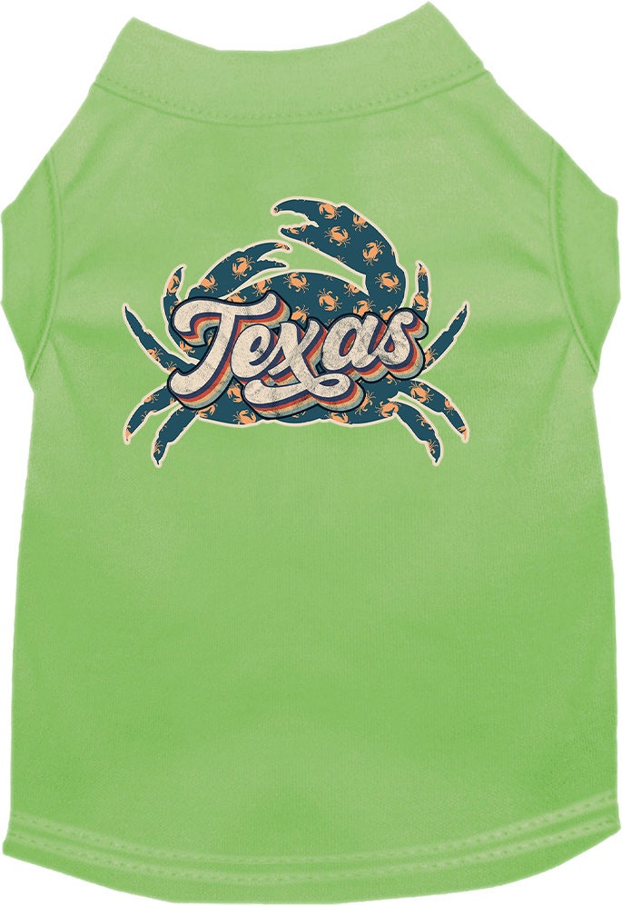 Pet Dog & Cat Screen Printed Shirt for Medium to Large Pets (Sizes 2XL-6XL), "Texas Retro Crabs"