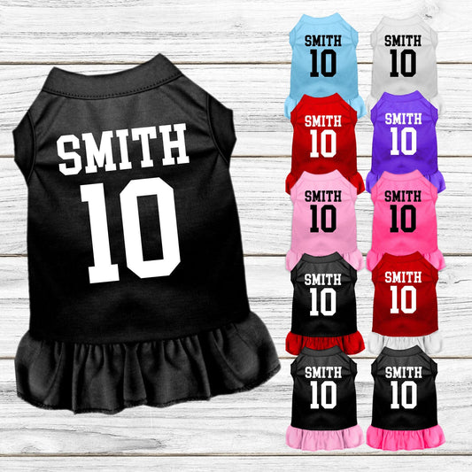 Pet Dog and Cat Team Dress, "Custom Names & Numbers"