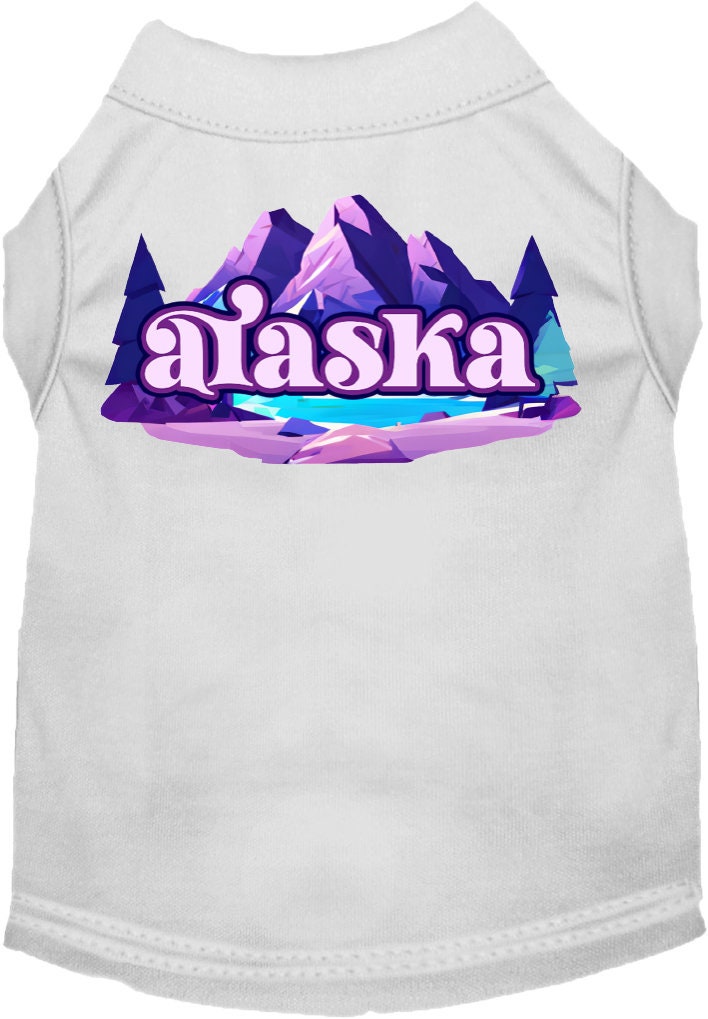 Pet Dog & Cat Screen Printed Shirt, "Alaska Alpine Pawscape"