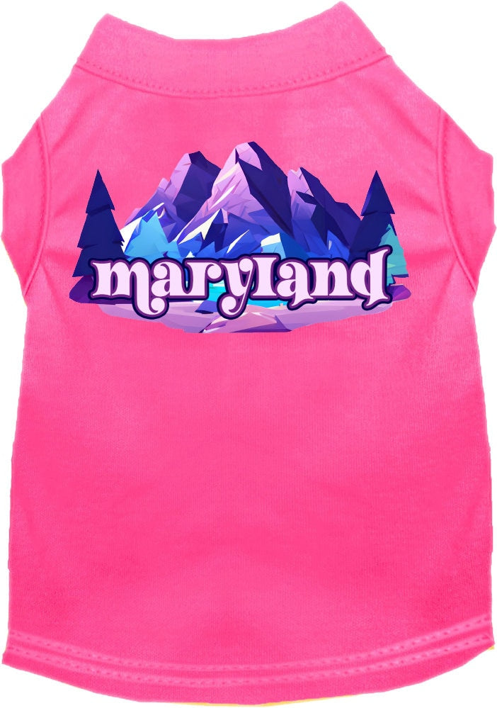 Pet Dog & Cat Screen Printed Shirt, "Maryland Alpine Pawscape"