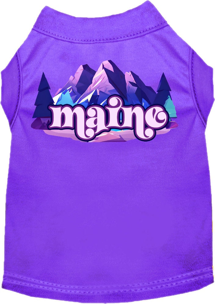 Pet Dog & Cat Screen Printed Shirt, "Maine Alpine Pawscape"